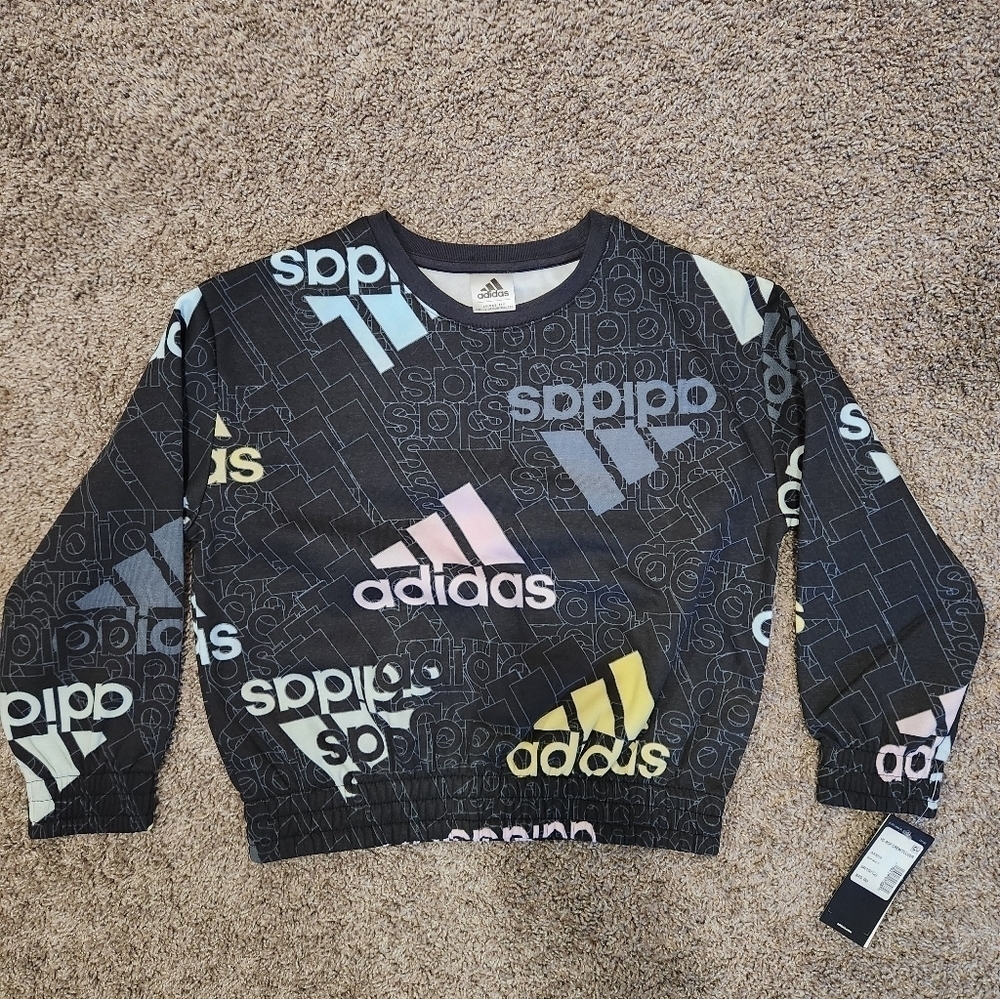 Girls Adidas Crew Pullover Sweater, Size 10/12